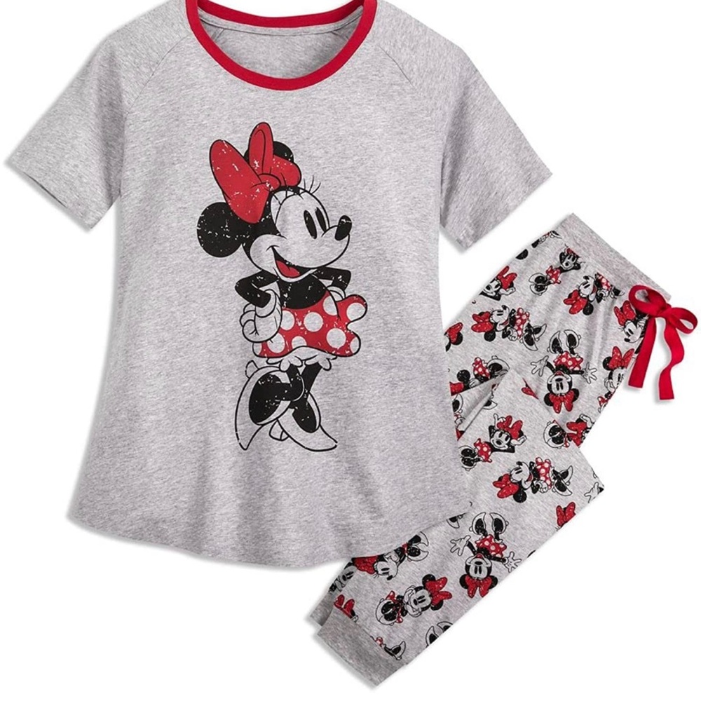 Disney Gray Vintage Minnie Mouse Pajamas M